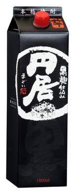 36033：円居（まどい） 黒麹仕込み 芋25° 1.8Lパック / Madoy Black Koji, Potato Shochu 25°, 1.8L Pack