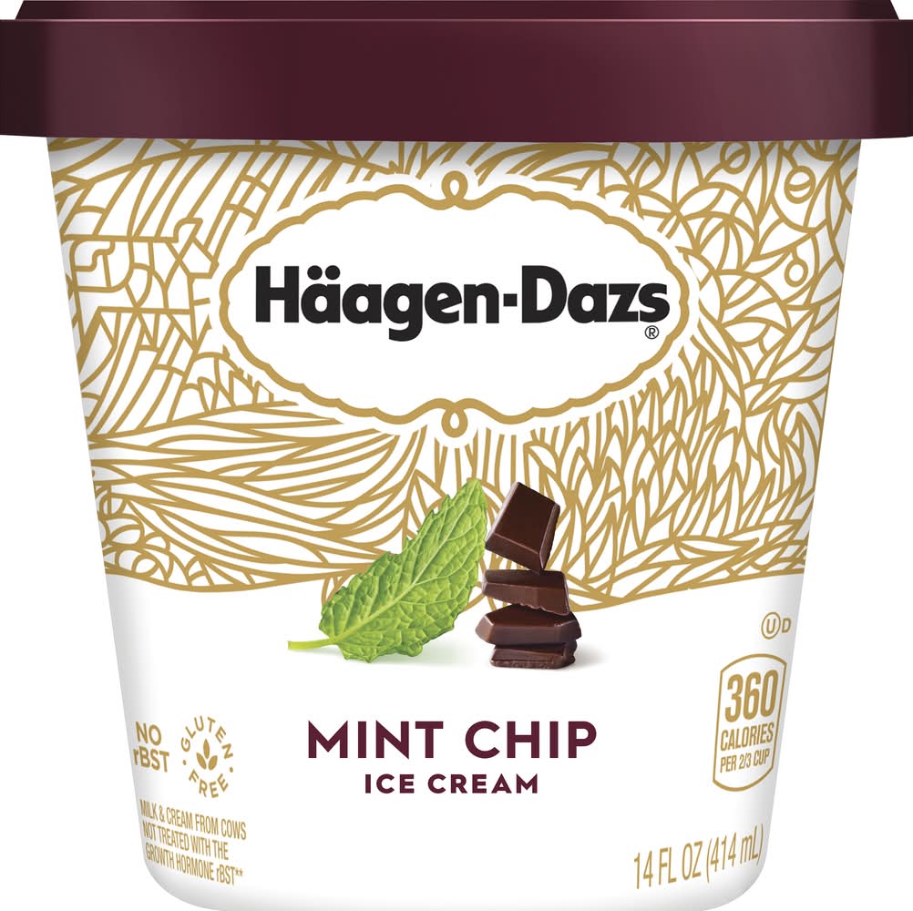 Häagen-Dazs Gluten Free Flavored Ice Cream, Mint Chip (14 fl oz)