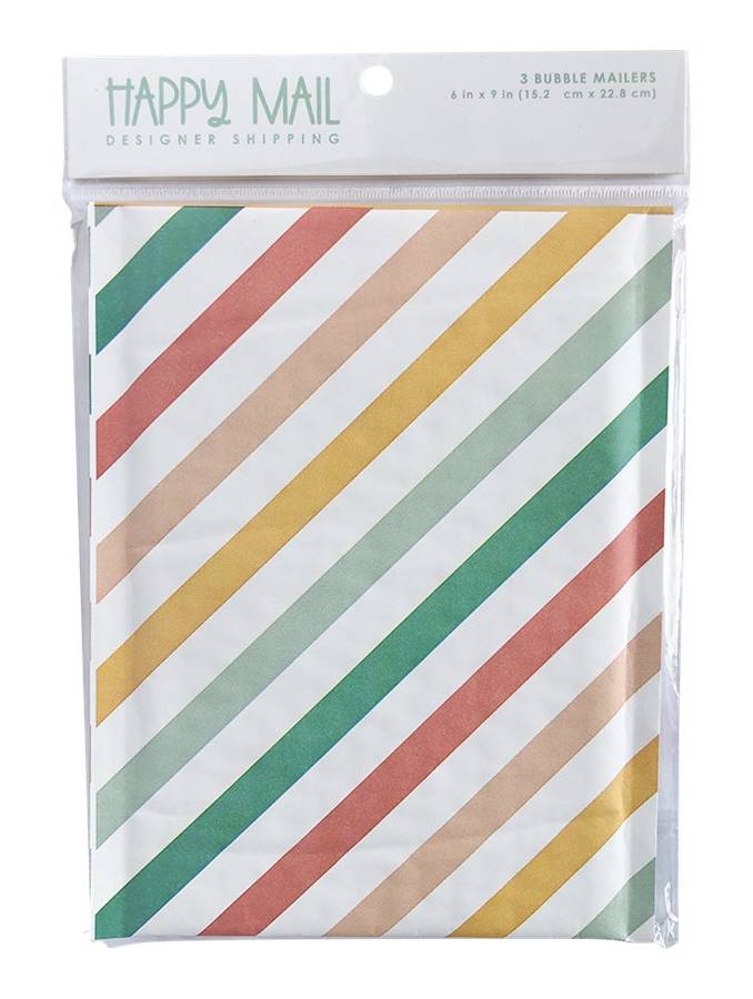 Happy Mail Self-Sealing Padded Bubble Mailers, 6 In x 9 In, Multicolor (3 ct)