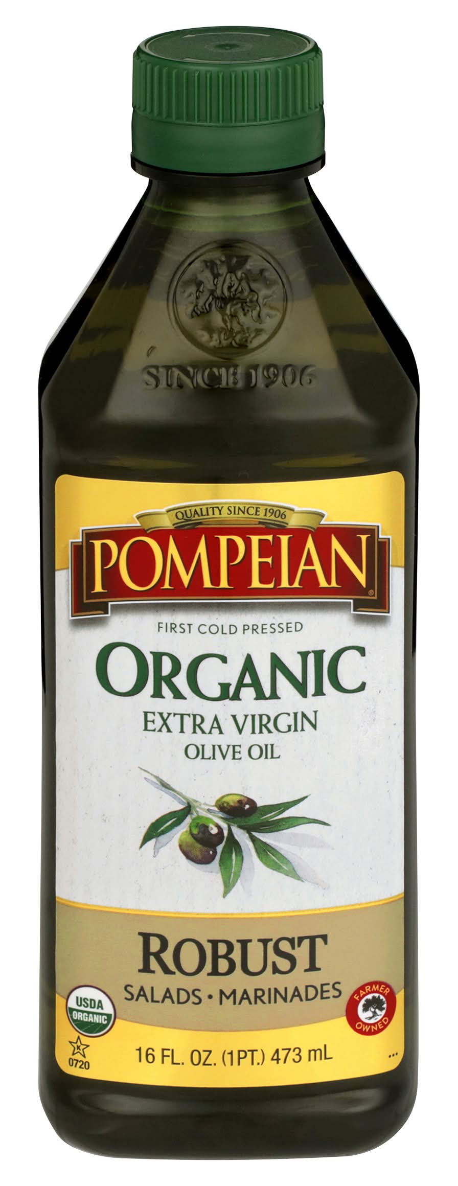 Pompeian Organic Extra Virgin Olive Oil, Robust (16 fl oz)