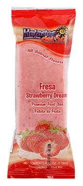 Helados del Sol Fresa Strawberry Dream Frozen Fruit Ice Cream 4oz Unit Unit