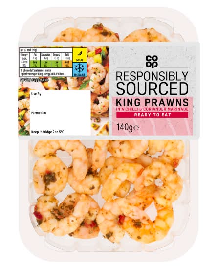 Co-op King Prawns in a Chilli & Coriander Marinade (140g)