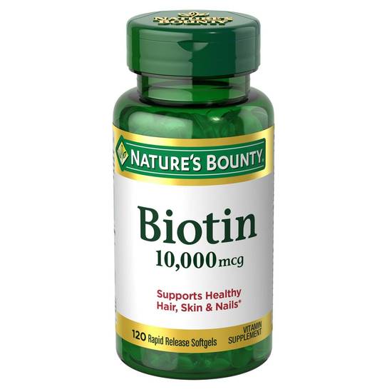 Nature's Bounty Biotin 10,000mcg Healthy Hair, Skin & Nails Softges, 120 CT
