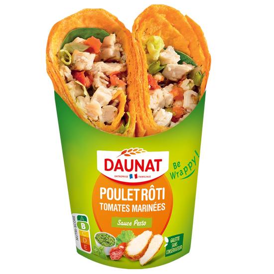 Daunat - Wrap poulet rôti tomate marinées (2 pièces)
