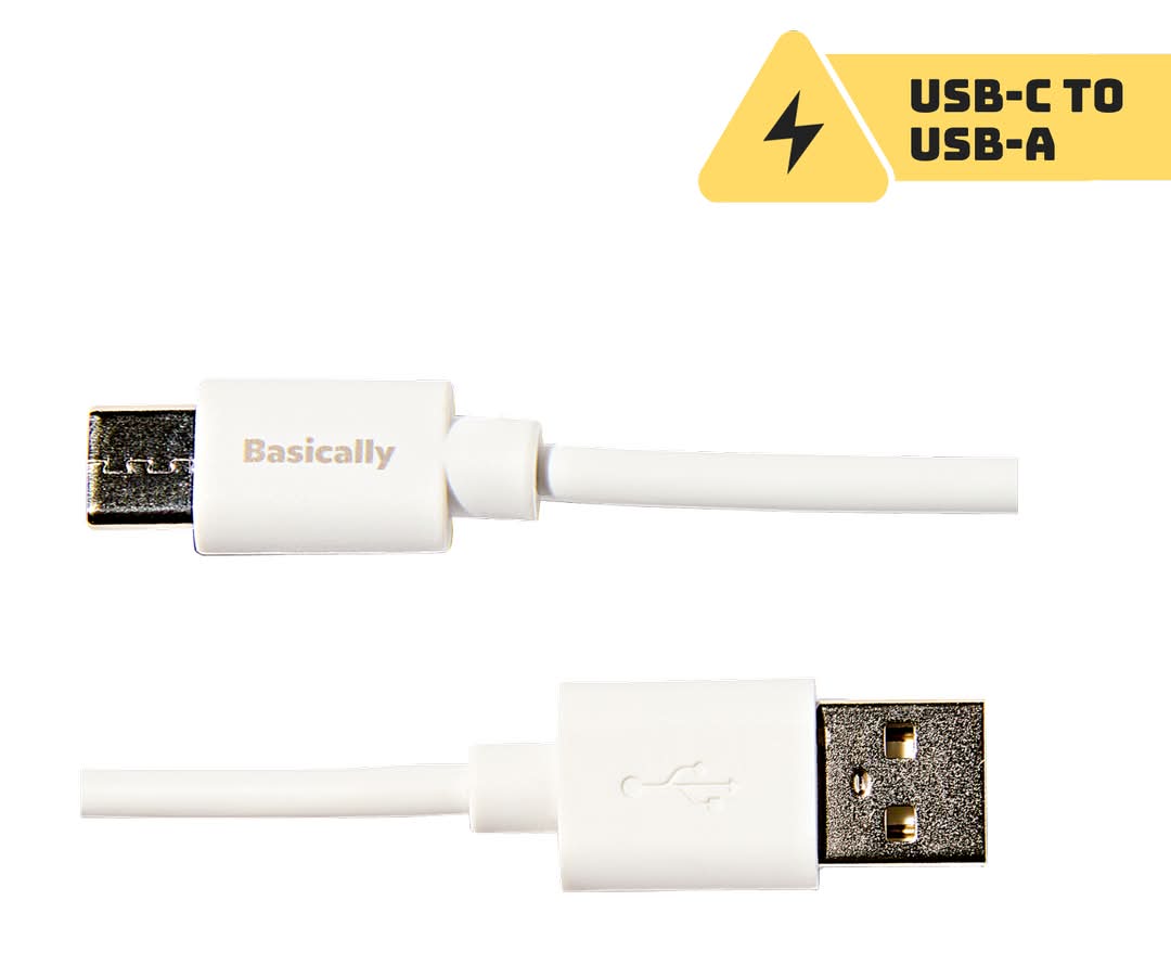 Basically Usb-C To Usb-A Charging Cable, White
