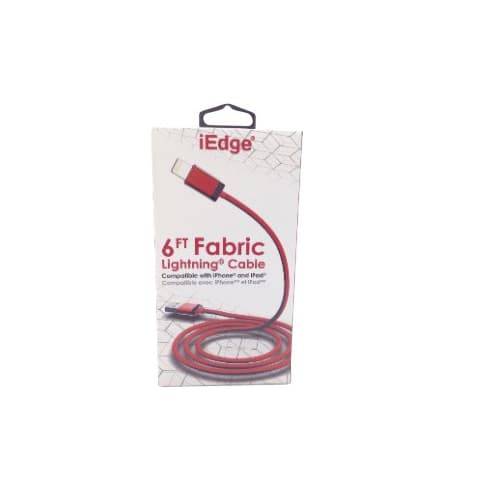 Iedge 6 ft Fabric Lightning Iphone and Ipad Cable (1 cable)