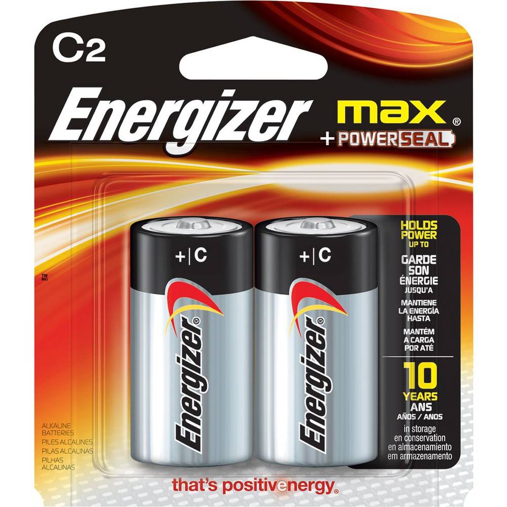 Energizer · MAX alkaline C batteries (2 units)