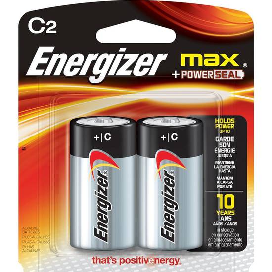 Energizer · Piles alcalines C, Max (2 un) - MAX alkaline C batteries (2 units)