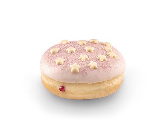 NEW! Raspberry Snowball Donut