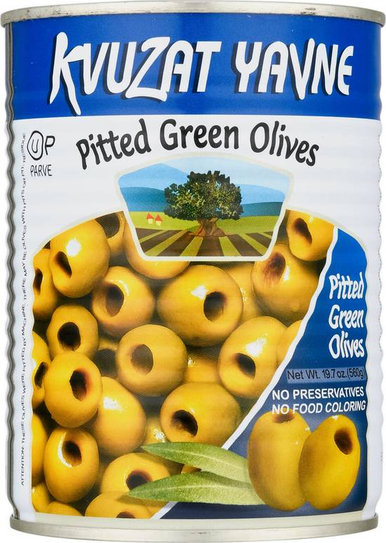 Kvuzat Yavne Pitted Green Olives (19.7 oz)