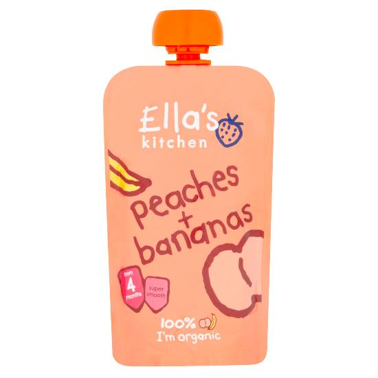 Ella's Kitchen Organic Peaches and Bananas Baby Pouch 4+ Months 120g