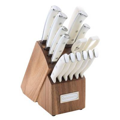 Cuisinart Classic Triple Rivet Knife Block Set, White (15 ct)