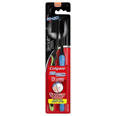 Colgate Slim Soft Slim Soft Charcoal Toothbrush Slimmer Tip (2 units)