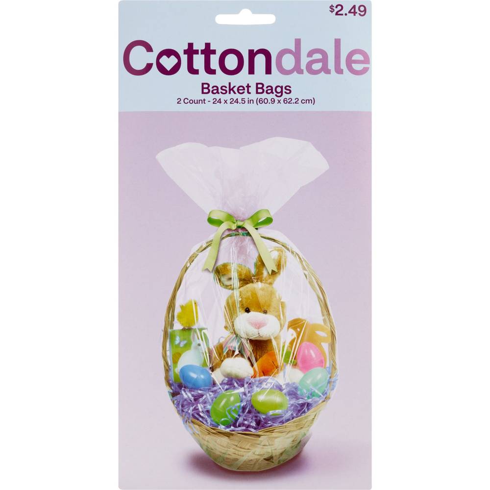 Cottondale Clear Easter Basket Bags, 2 ct