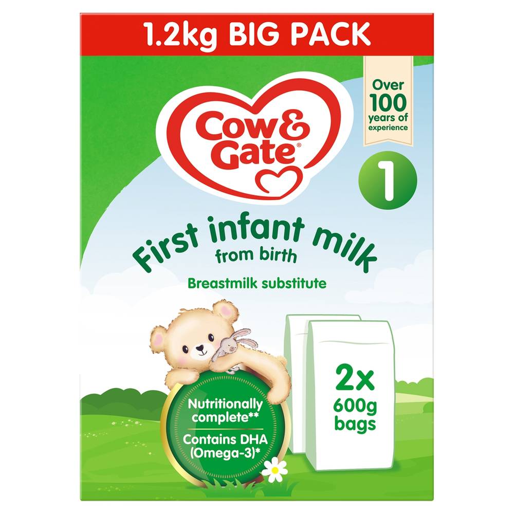 Cow & Gate First Baby Milk Formula From Birth (2 pack)