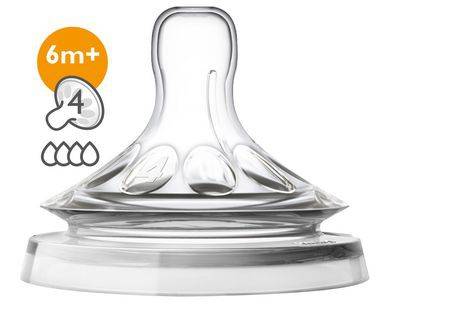 Philips Avent - Natural Nipple Fast Flow6m+ (soft and anti-collapse nipple design)