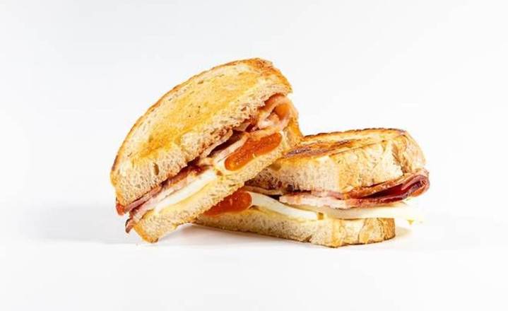 Egg, Bacon, Tasty Cheese & Relish Toastie