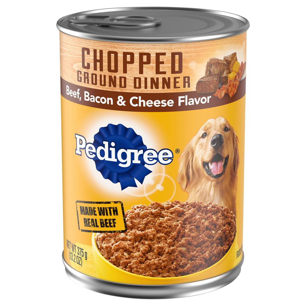 Pedigree Chopped Ground Dinner Beef, Bacon & Cheese Dog Food (13.2 oz)