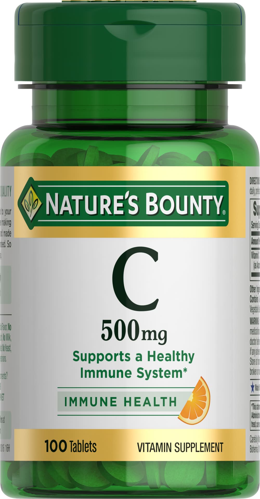 Nature's Bounty Immune Health 500mg Vitamin C Tablets (2.4 oz, 100 ct)