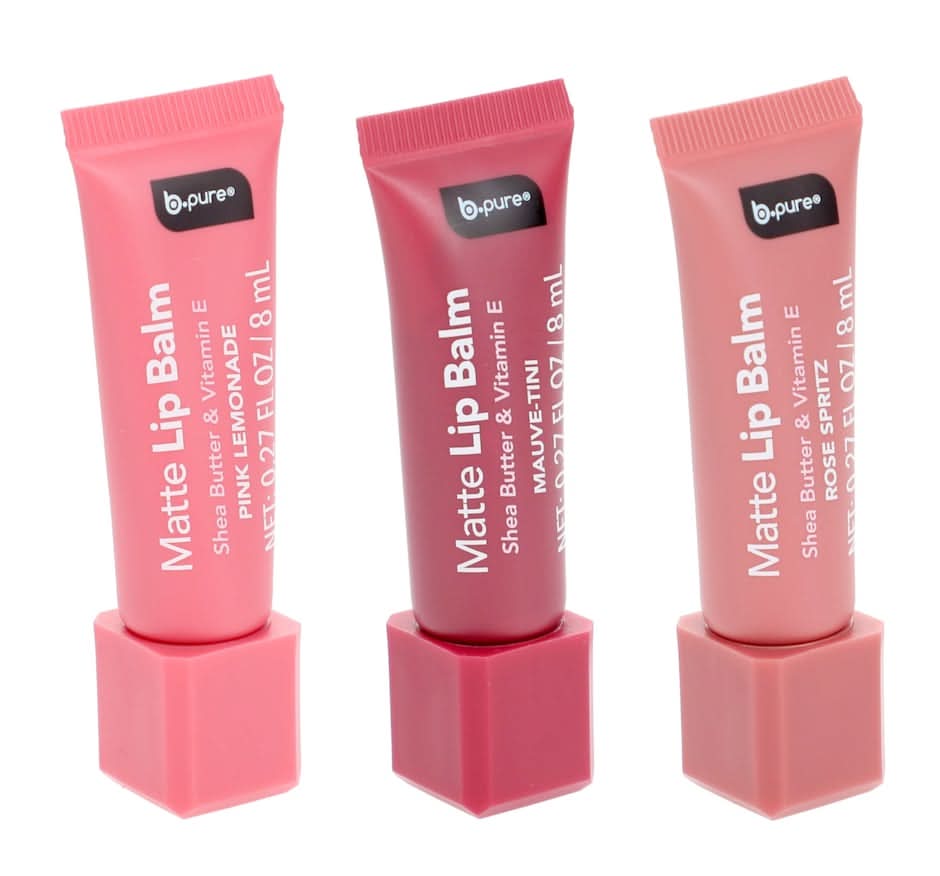 b.pure Matte Lip Balm, Assorted Scents, 0.27 Oz.
