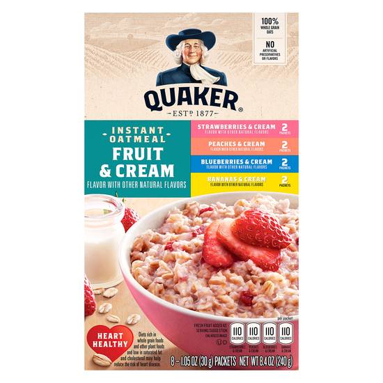 Quaker Fruit & Cream Instant Oatmeal (8ct)