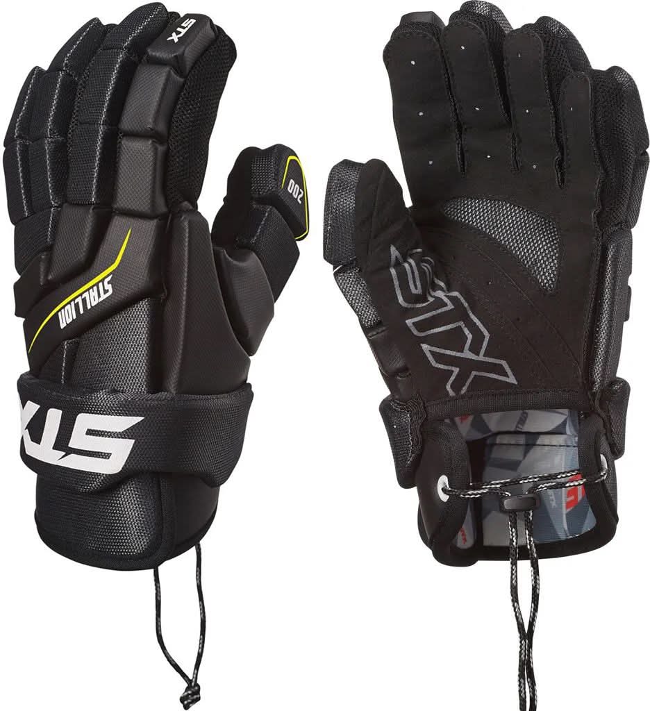 STX Youth Stallion 200 Lacrosse Gloves (Black, M)