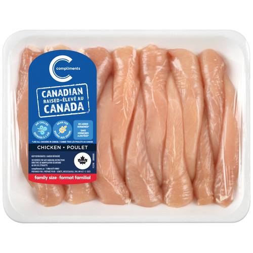 Compliments Chicken Breast Fillets Boneless Skinless Value Pack 10-15 Pieces