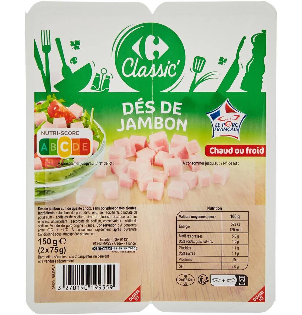 Carrefour Classic' - Dés de jambon (2)