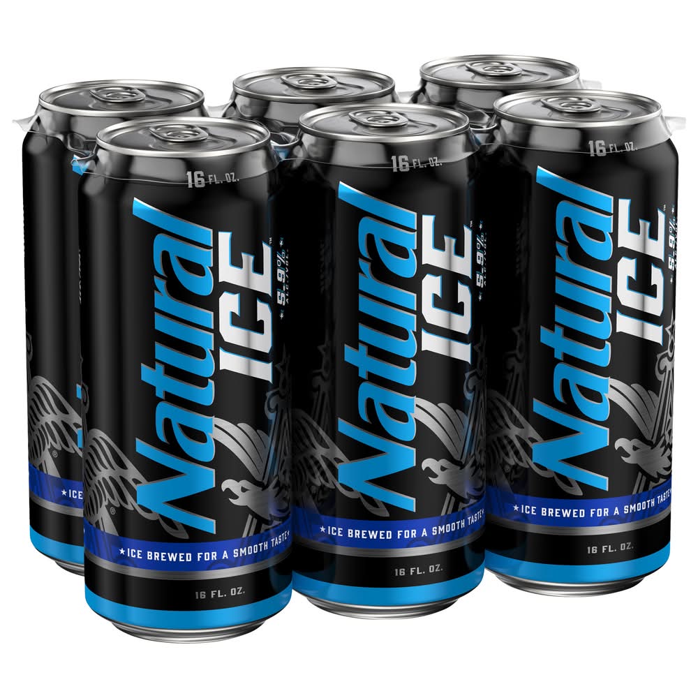 Natural Ice American Brewed Lager Beer (6 x 16 fl oz)