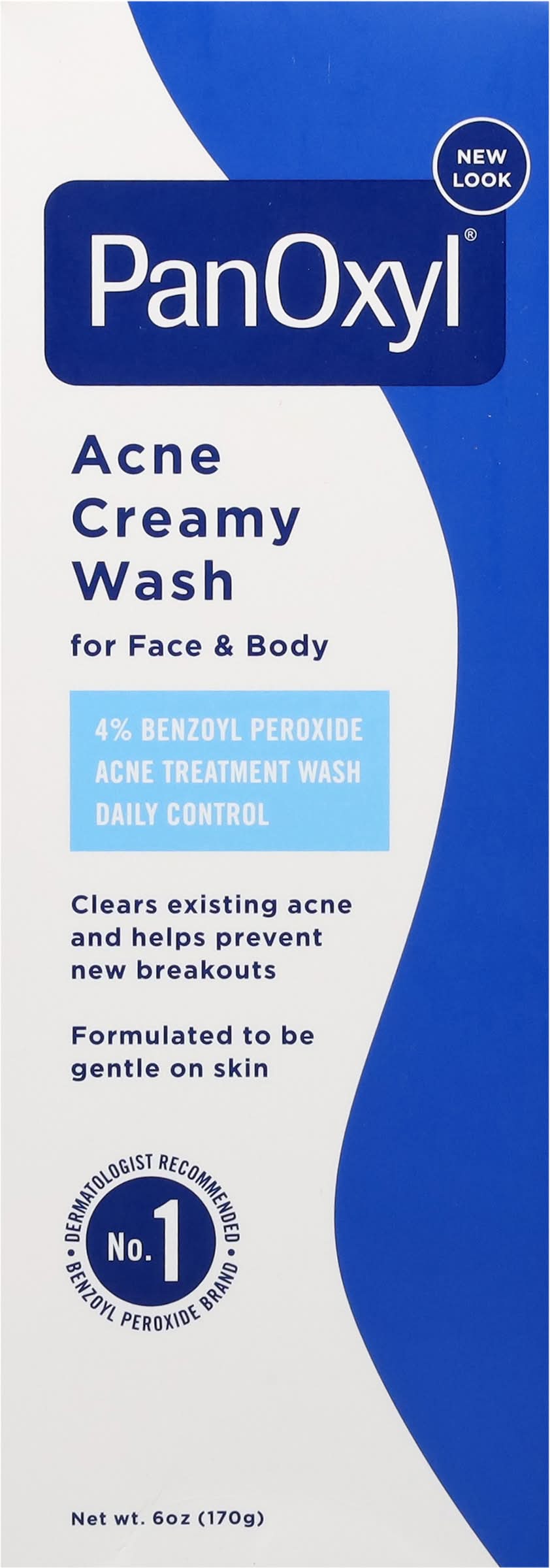 PanOxyl 4% Benzoyl Peroxide Acne Creamy Wash For Face & Body (6 oz)
