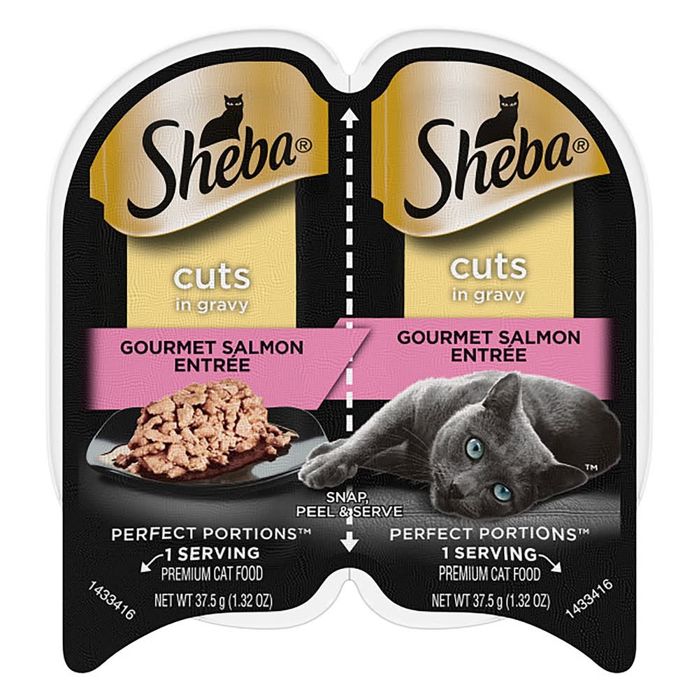 Sheba® Perfect Portions Adult Wet Cat Food - Cuts in Gravy, 2.65 Oz (Flavor: Salmon, Color: Assorted, Size: 2.65 Oz)