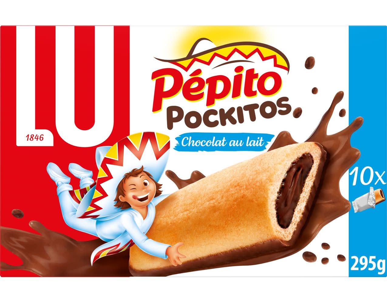 LU - Pépito biscuits barre fourrés pockitos, chocolat au lait (10)