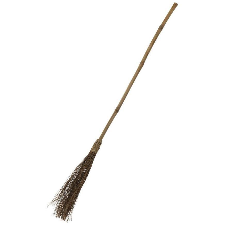 Party City Classic Witch Broom, 44 in, Tantan