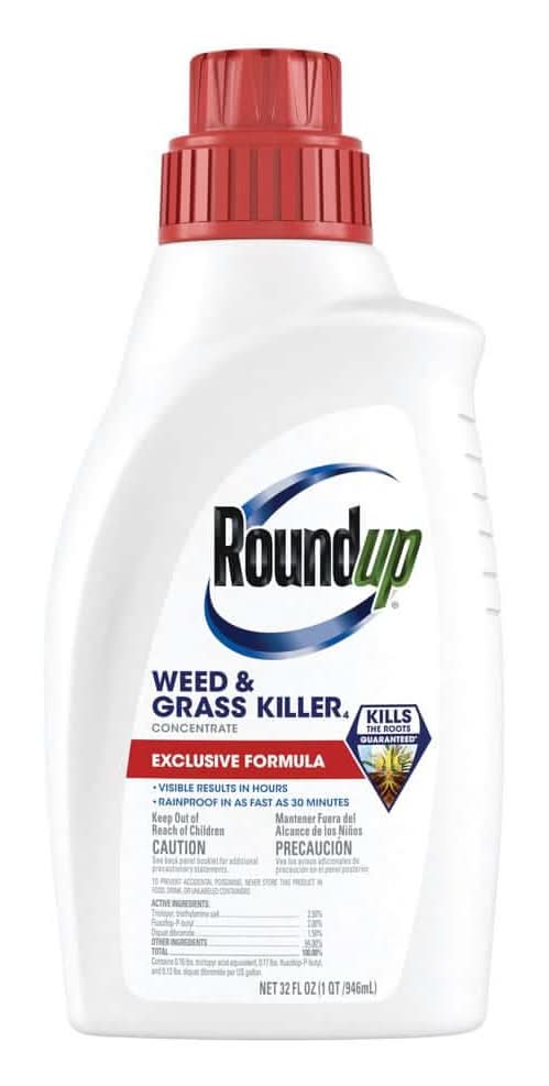 Roundup Weed And Grass Killer4 Concentrate, 32 Fl. Oz., Visible Results In Hours