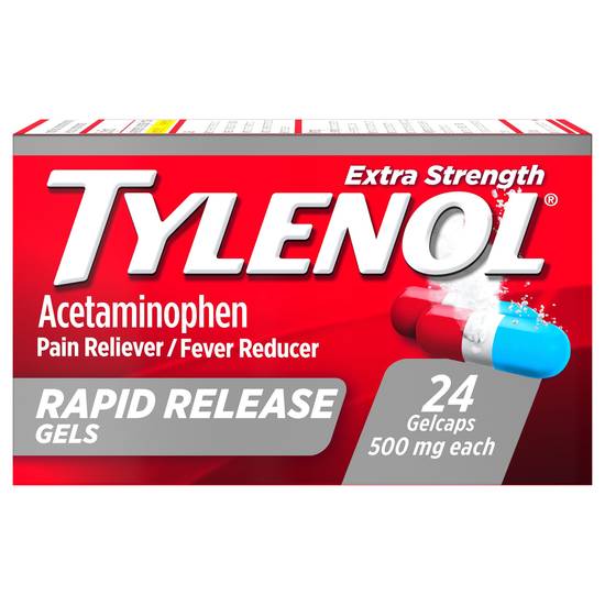 Tylenol Extra Strenght Acetaminophen 500 mg Rapid Release Gels (24 ct)