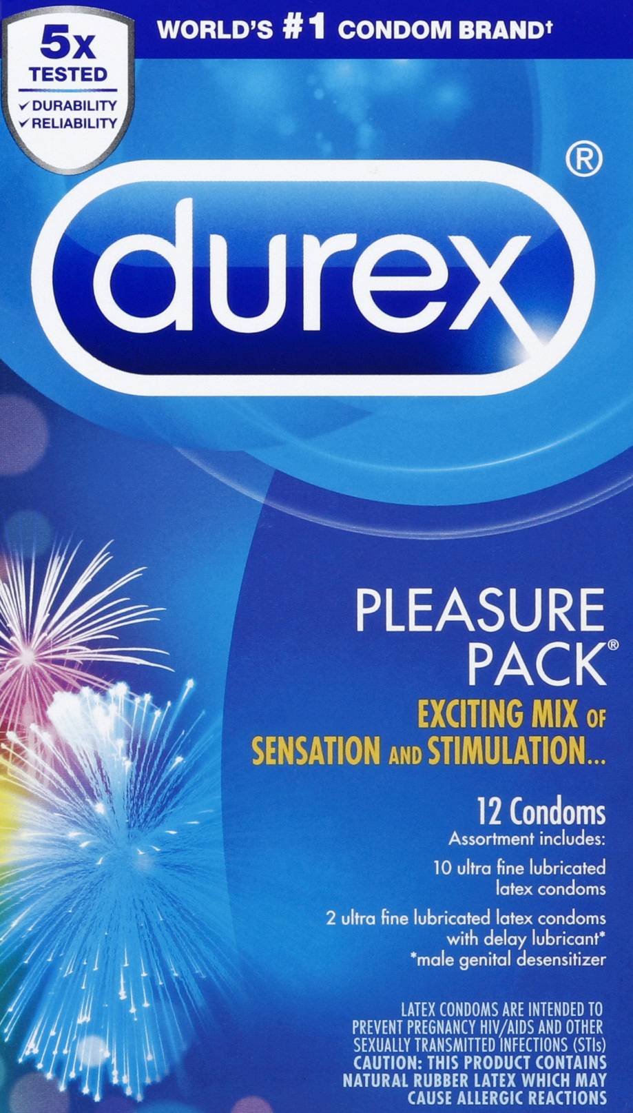 Durex Pleasure pack Ultra Fine Lubricated Latex Condoms (12 ct)