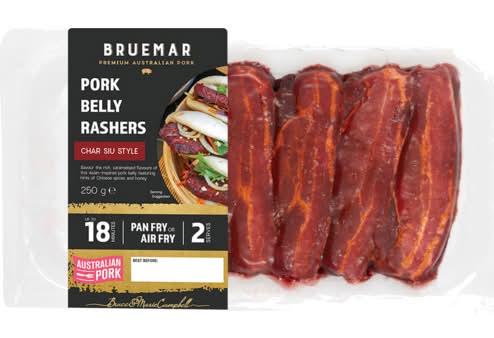 Bruemar Pork Belly Rasher - Char Sui Style 250g