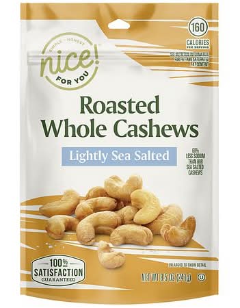 Nice! Delicious Lightly Sea Salted Whole Cashews (8.5 oz)