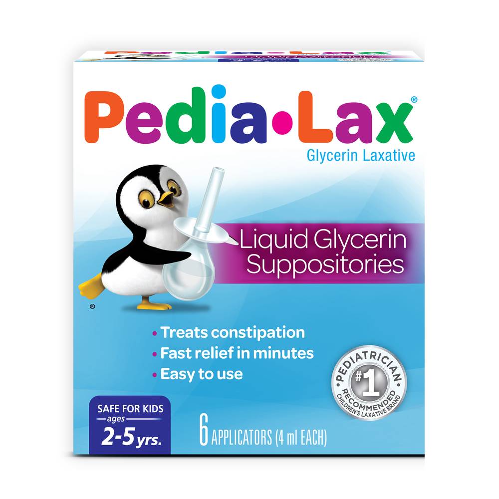 Pedia-Lax Liquid Glycerin Suppositories For Kids Ages 2-5 (6 ct)