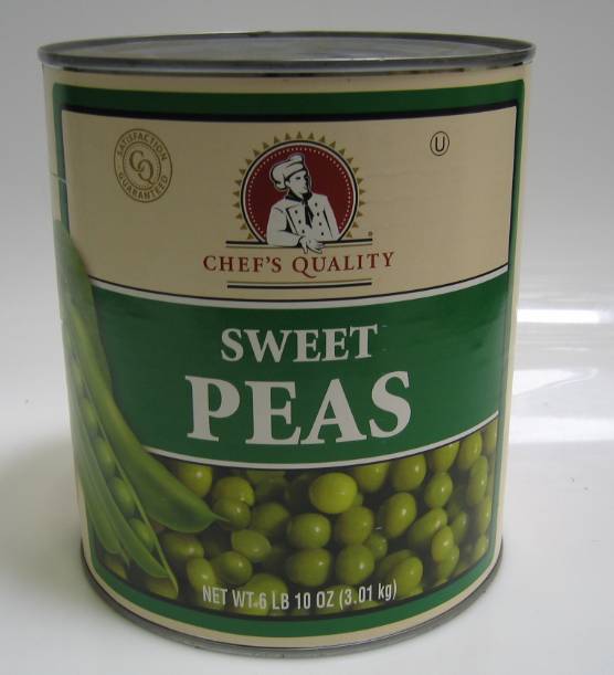 Chef's Quality - Sweet Peas 4 Sieve - #10 cans (6 Units per Case)