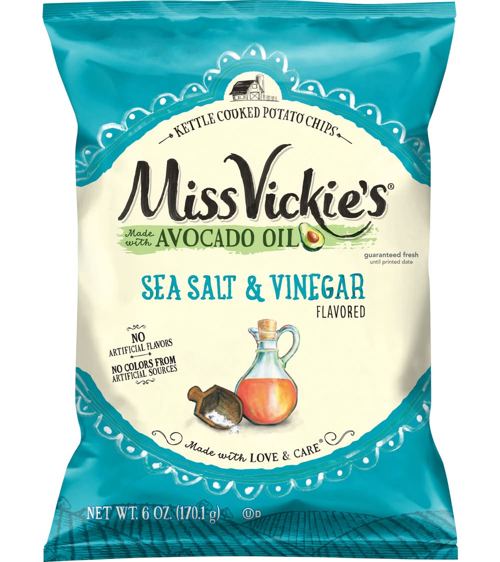 Miss Vickie's Kettle Cooked Potato Chips, Sea Salt-Vinegar (6 oz)