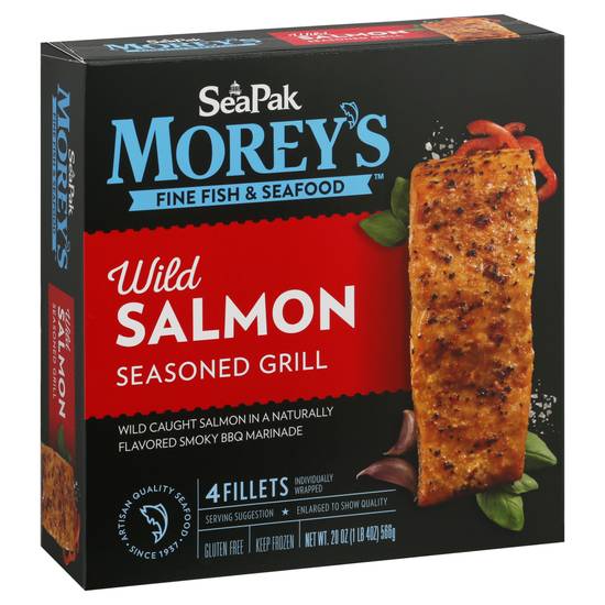 Morey's Wild Salmon Seasoned Grill Fillets (4 x 5 oz)
