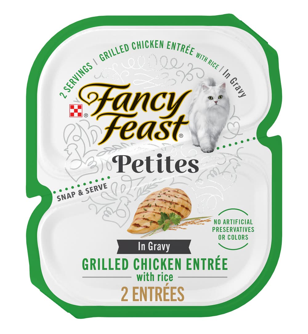 Purina Fancy Feast Petites in Gravy With Rice Gourmet Cat Food, Grilled Chicken Entree (2 x 1.4 oz)