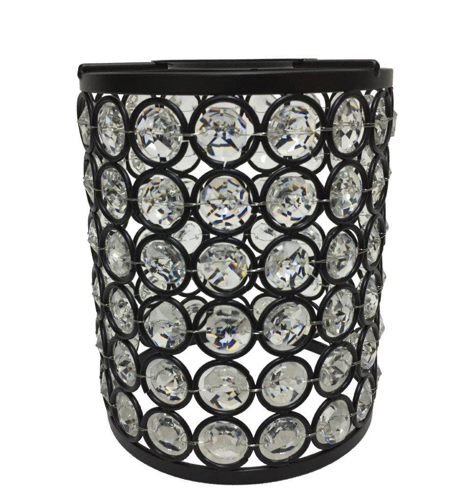 Style Selections Ladura 5.25-in x 4-in Cylinder Black Crystal Vanity Light Shade with 2-1/4-in Straight-type fitter | N430BK