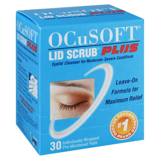 Ocusoft Lid Scrub Plus Eyelid Cleanser Pre-Moistened Pads (30 ct)