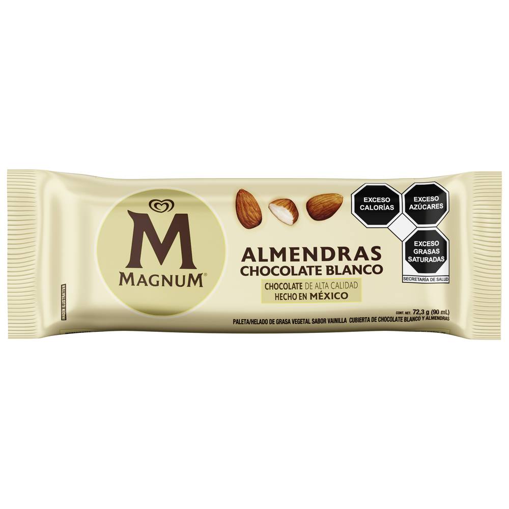 Magnum paleta cubierta de chocolate blanco con almendras (bolsa 90 ml)