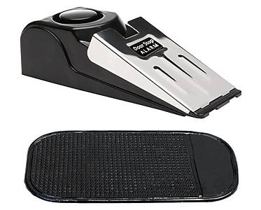 Excello Global Products Spls-Trvl-0004 Hotel Door Stopper, Black-Silver