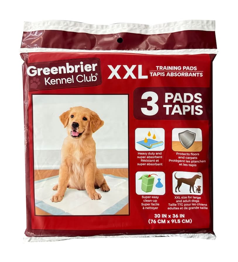 Greenbrier Kennel Club Training Pads For Dogs, 30x36 in (2 ct)