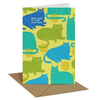 Recycled Paper Greetings Father's Day Card for Dad Cats Even If I Had Nine Lives