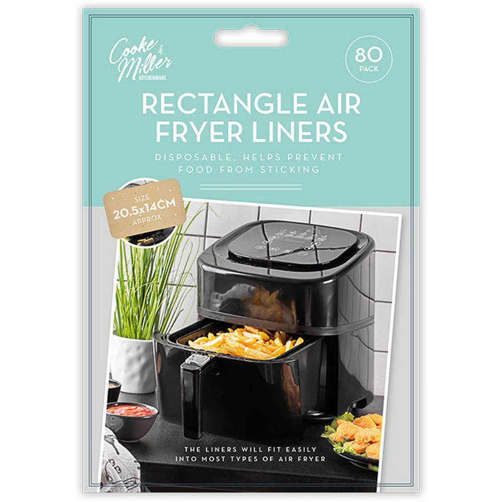 Cooke & Miller 80 Pack Rectangle Air Fryer Liners